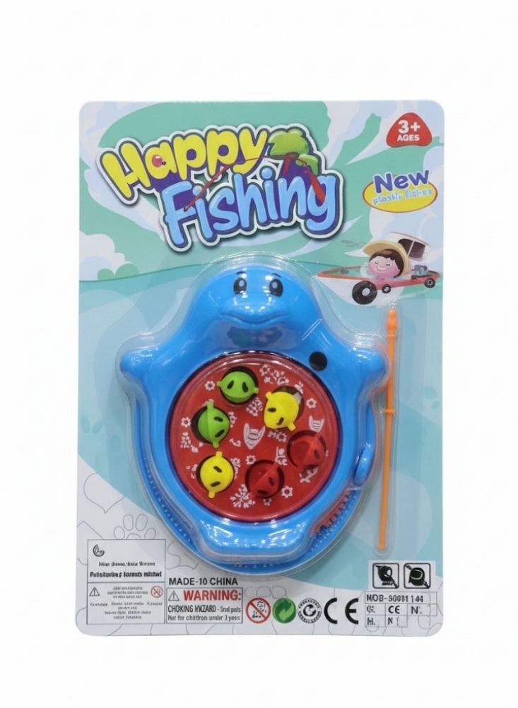 Premium Cute Blue Magnetic Fishing Toy for Kids – Interactive Sea Animal Catch Game with Rotating Fish Board - Image 2